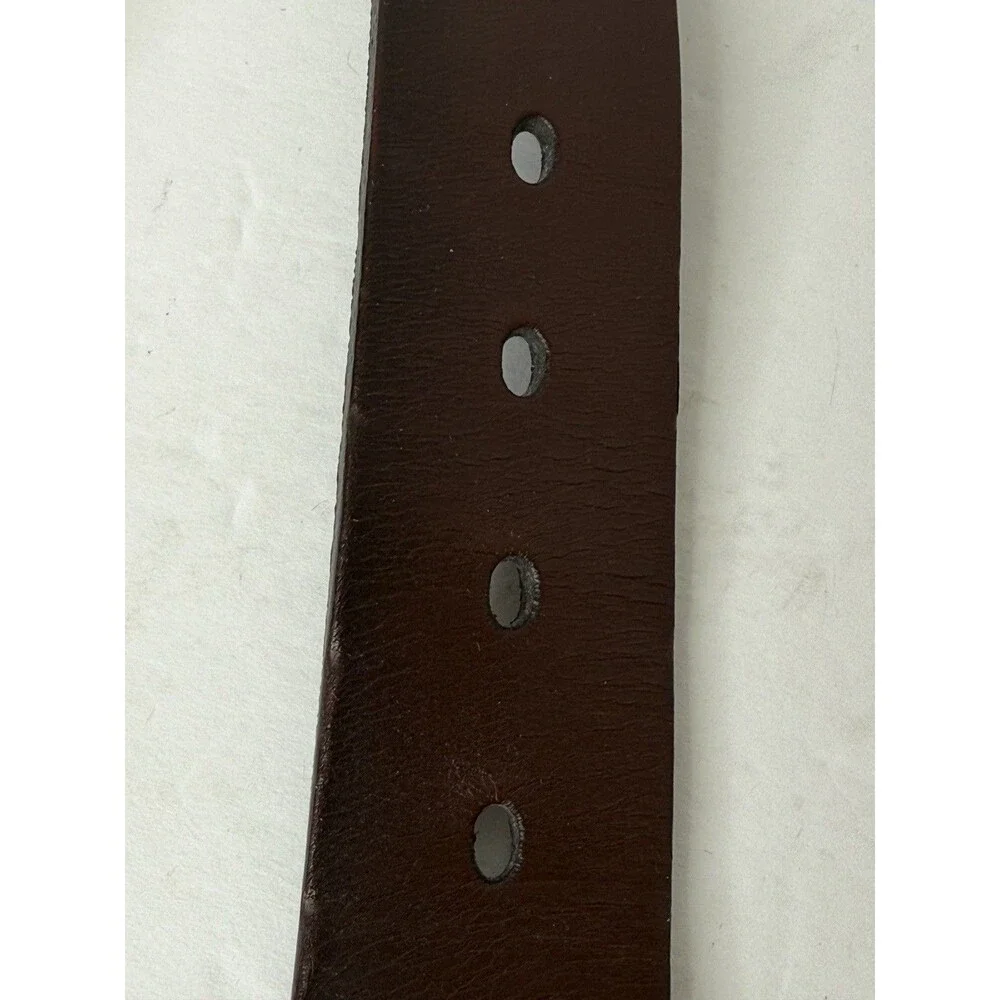 Carhartt Anvil Brown Belt 34 Gunmetal Buckle Leather 1.5” W Mens Made in USA